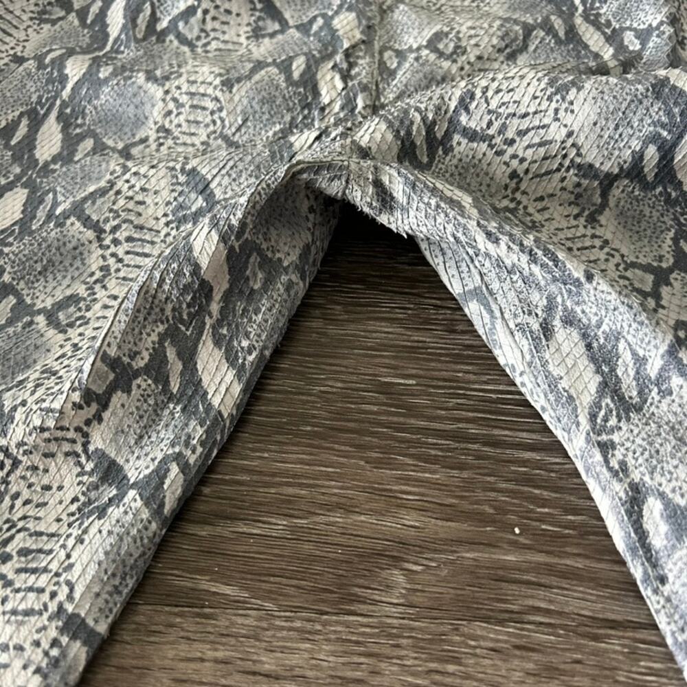 SPRWMN High Waist 3/4 Leather Leggings Gray Snake Print 100% Lambskin Size Large - Picture 13 of 16